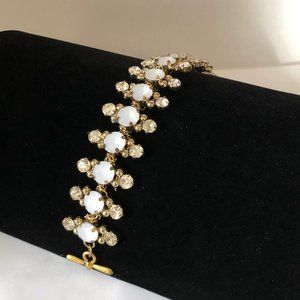 Gold Plated Milky Stone Statement Bracelet